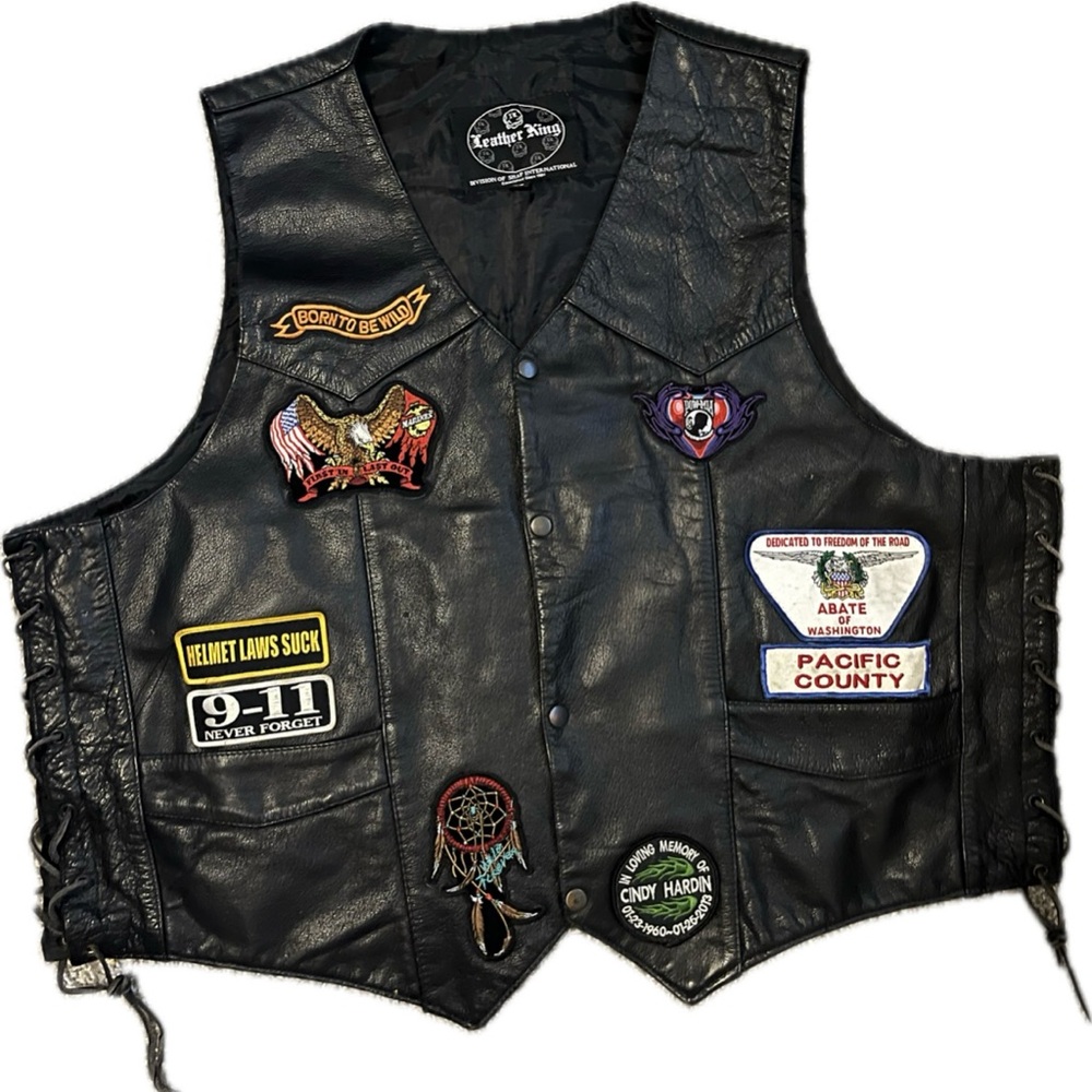 Harley-Davidson Black Leather Vest with Patches